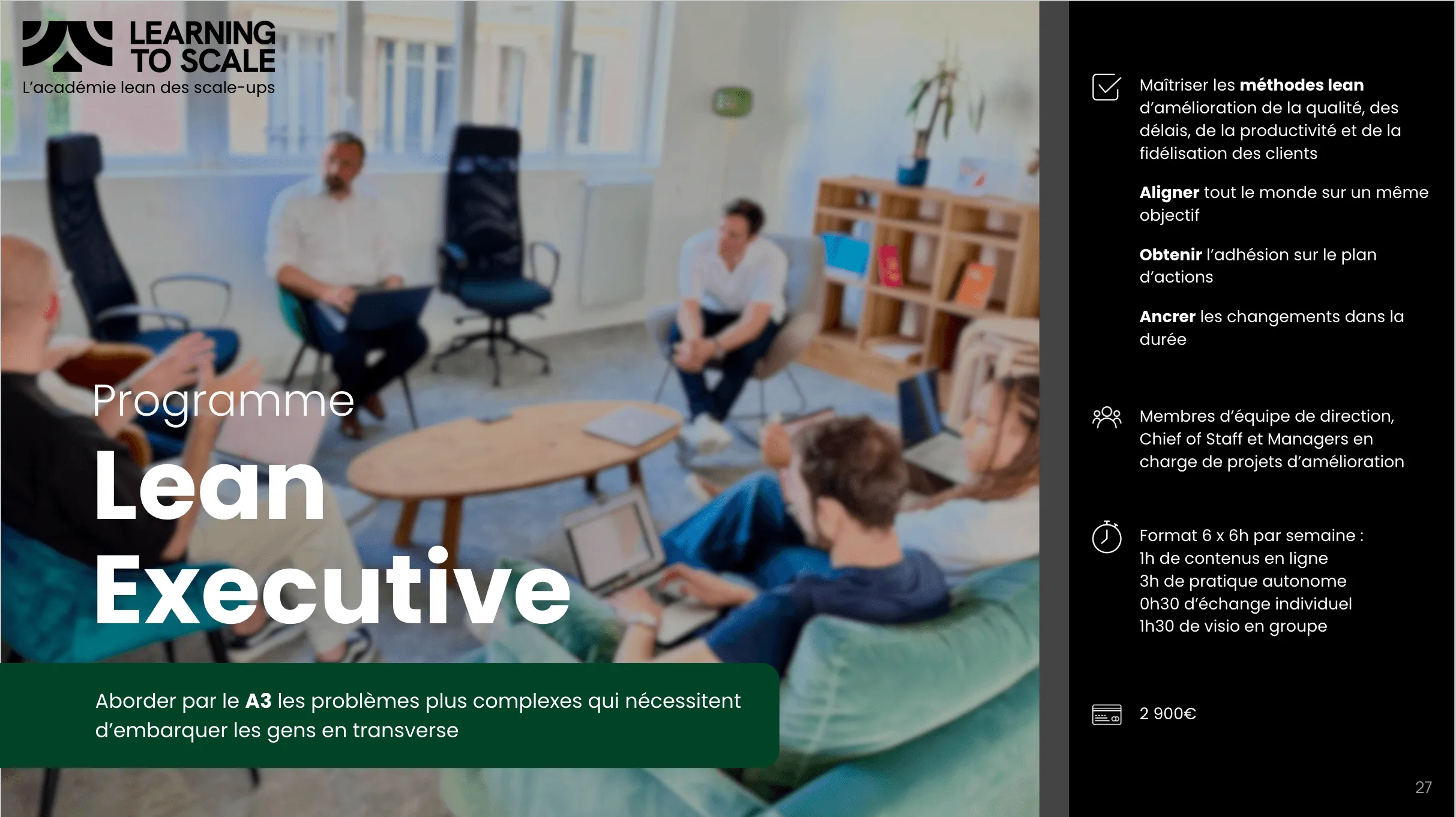 Couverture de la brochure du programme Lean Executive